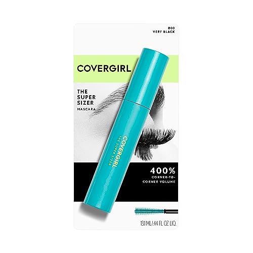 COVERGIRL Super Sizer Volumizing Mascara - Very Black, 0.4 Fl Oz, Waterproof & Non-Waterproof Options