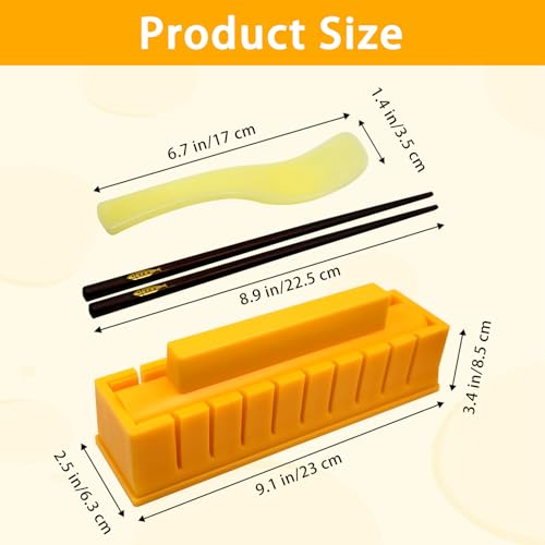 3-in-1 Sushi Maker Kit with Mold, Chopsticks & Spoon for DIY Sushi