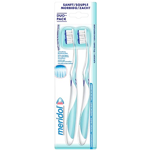 Meridol Gum Protection Soft Toothbrush 2 Pack - Gentle Manual Toothbrush for Sensitive Gums