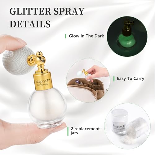Etercycle Body Glitter Spray - Neon Glow in The Dark Party & Hair Glitter