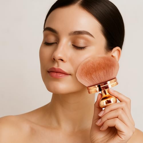 Holyenten 2 Pack Large Body Makeup Brush - 3-Inch Wide Tanning & Foundation Brush with Pouch