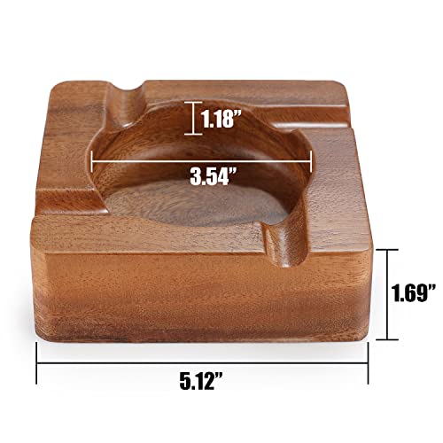 Luxury Wood Cigar Ashtray for Outdoor Patio - YUIRQIIN