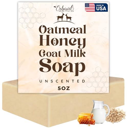 Oatmeal & Honey Goat Milk Soap Bar for Sensitive Skin Relief