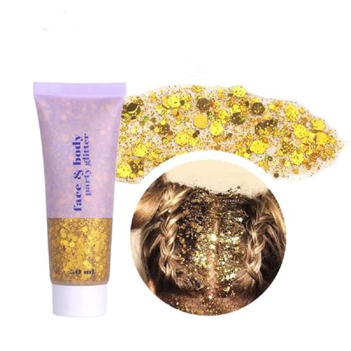 Gold Body Glitter Gel - Holographic Shimmer for Parties & Festivals