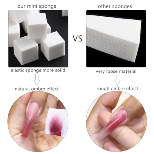 200 Pcs Mini Soft Nail Sponges for Ombre Nail Art Design
