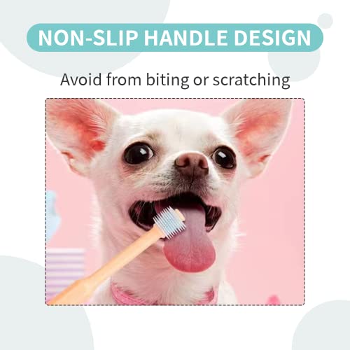 YMPEKA 3-Pack Small Dog & Cat Toothbrush Set with 360° Brush Head