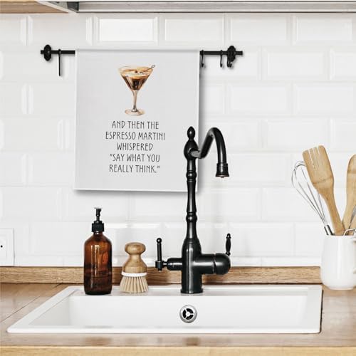 Espresso Martini Kitchen Towels - Decorative Hand Towels for Home