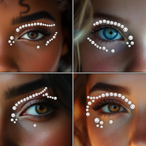 FaceGem London Self-Adhesive Rhinestone Face Jewels for Festival Makeup