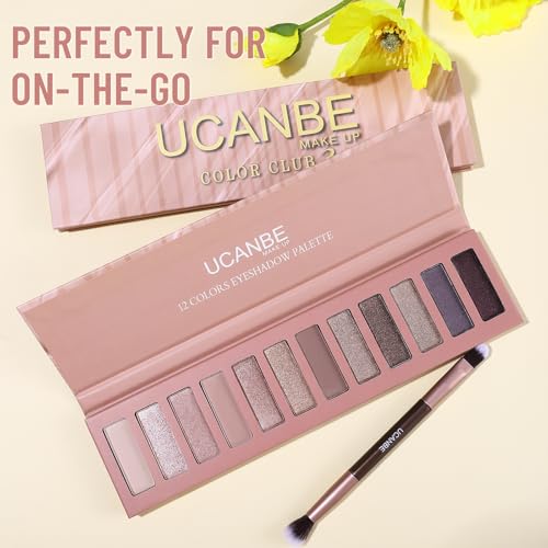 UCANBE 12 Color Eyeshadow Palette - Highly Pigmented Matte & Shimmer