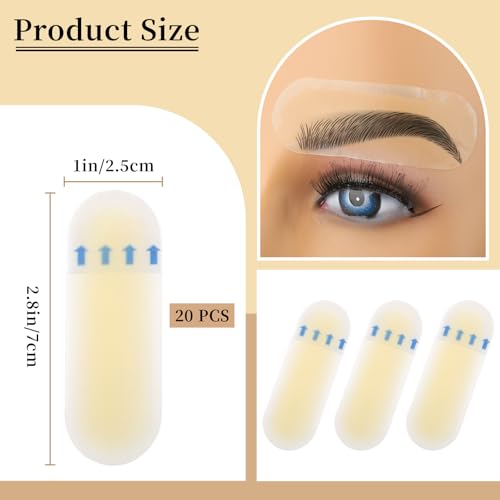 Dynvue 20pcs Tattoo Practice Eyebrow Stickers - Realistic Silicone Skin