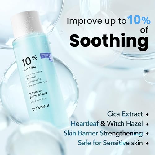 dr.percent Soothing 10% Toner with CICA & Heartleaf for Sensitive Skin