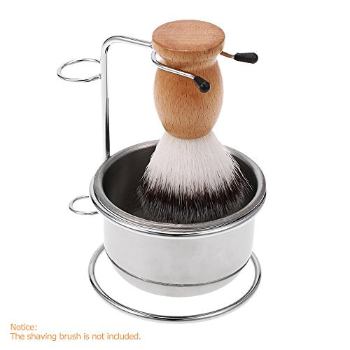 Anself 2-in-1 Stainless Steel Shaving Bowl Set with Holder
