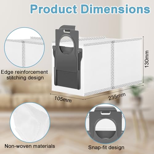 12 Pack Replacement Dust Bags for Dreame Robot Vacuums