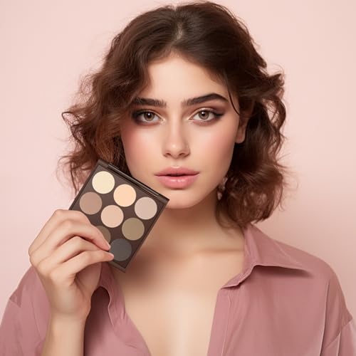 MYSTER ROSEY Nude Matte Eyeshadow Palette - 9 Neutral Browns, Waterproof, Long-Lasting