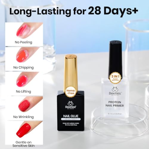Beetles HEMA-Free Nail Glue & Protein Primer Set, 2x10ml