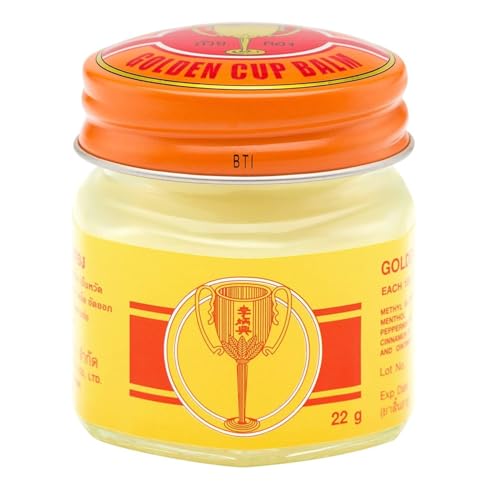 Golden Cup Yellow Herbal Thai Balm 22g - Pack of 3 for Instant Natural Relief