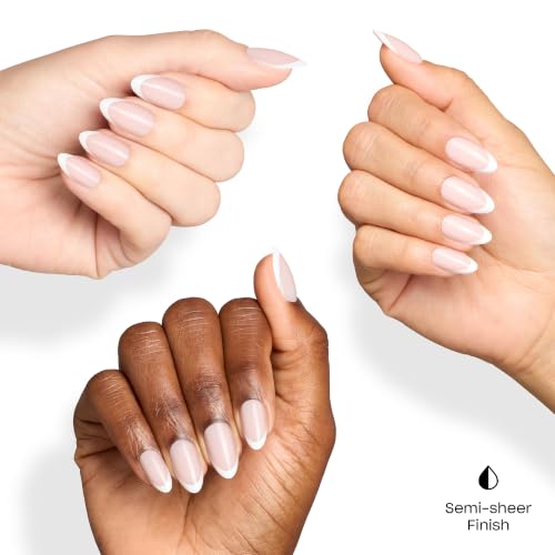 OPI On Point Bride or Die White French Tip Press-On Nails | Medium Almond, Reusable & Long Lasting