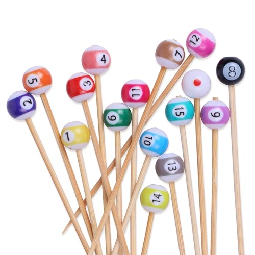 BambooMN 3.9" Billiard Pool Cocktail Appetizer Picks - 100 Pack