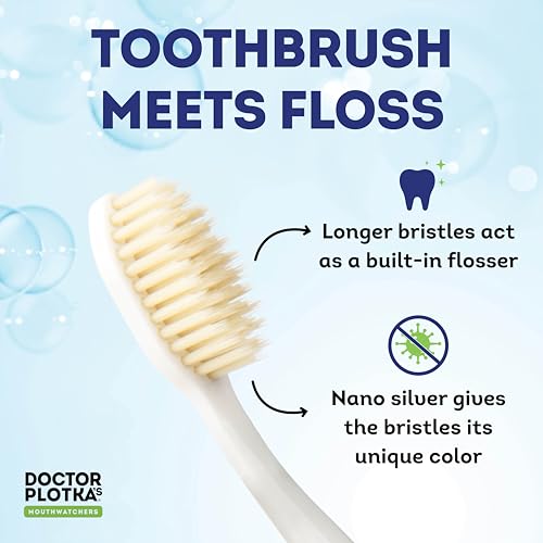 MOUTHWATCHERS Dr Plotka's Soft Bristle Flossing Toothbrush - Variety Pack for Sensitive Teeth