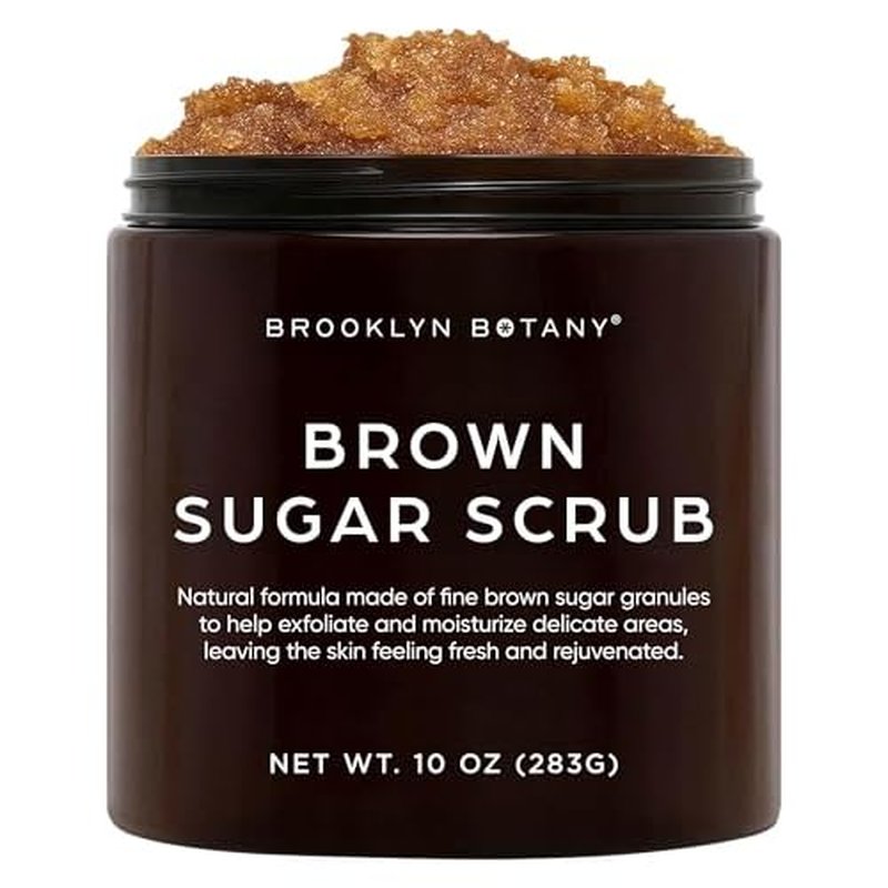 Brooklyn Botany Brown Sugar Body Scrub - Moisturizing and Exfoliating Body, Face, Hand, Foot Scrub - Fights Acne, Fine Lines & Wrinkles, Great Gifts For Women & Men - 10 oz