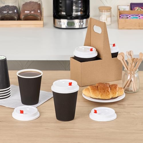 Disposable Coffee Cup Lids - 50 Pack with Secure Seal