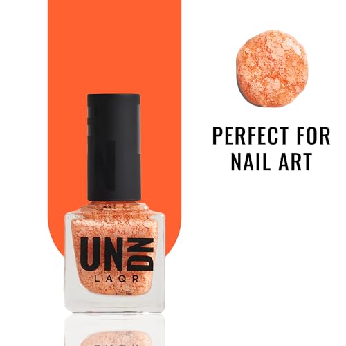 Vegan Nail Polish - Day Dream - Pastel Orange Paint Splatter - 0.5 oz