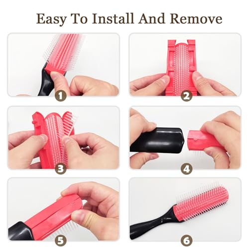 Quacc 9-Row Detangling Hair Brush for Curly Hair - Wet & Dry