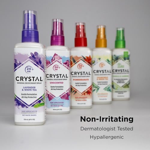 Crystal Essence Lavender & White Tea Mineral Deodorant Body Spray 4 oz Pack of 2