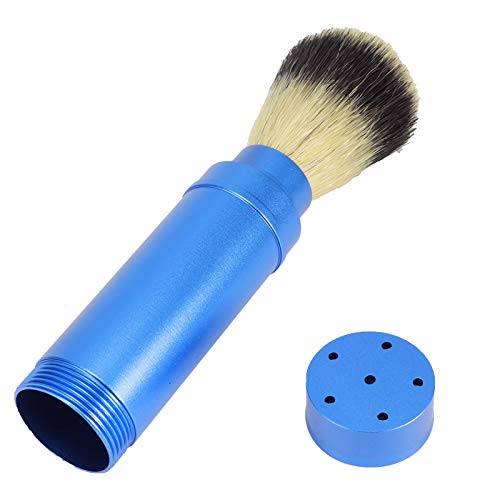 Walfront Men's Travel Shaving Brush with Cream & Soap, Portable Beard Grooming Tool