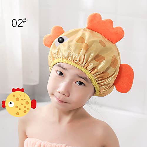 Foyadi Reusable Waterproof Shower Cap for Kids and Adults - Animal Design