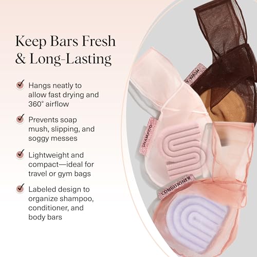 Kitsch Soap Saver Bag Set – Eco-Friendly Mesh Holder for Bars