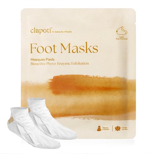 Clapoti Enzyme Exfoliating Foot Masks - 0.95 Fl Oz Pack for Smooth Feet