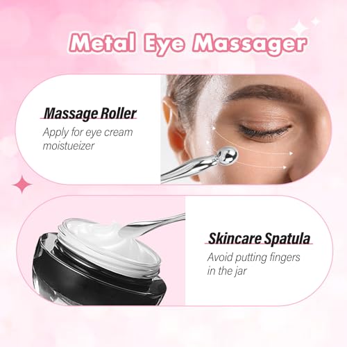 Viigunence Reusable Silicone Under Eye Patches with Metal Applicator – Minimize Fine Lines & Wrinkles