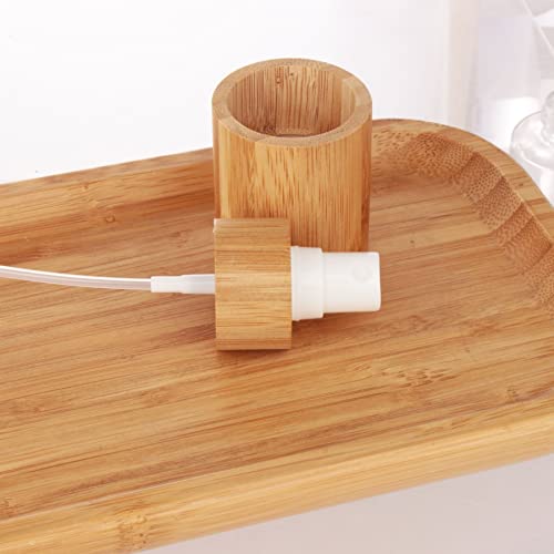 COSIDEA 4oz Frosted Glass Spray Bottles with Bamboo Lids - Liquid Perfume & Cosmetic Containers