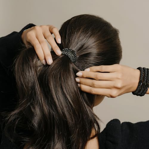 L. Erickson Classic Brown & Black Hair Ties for Thick Hair - 8 Pack