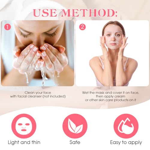 FRCOLOR 100PCS Disposable Face Mask Sheets for Hydrating Skincare