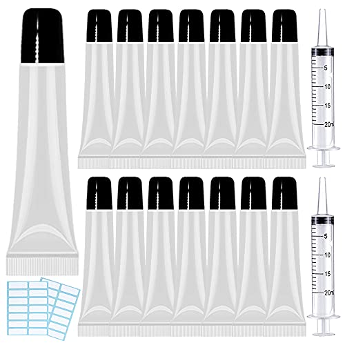 AMORIX 50PCS 15ml Black Cap Lip Gloss Tubes for DIY Lipstick & Beauty Products