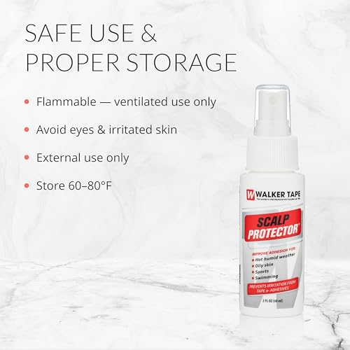 Walker Tape Scalp Protector Spray 2 oz - Skin-Safe Adhesive Booster for Wigs & Extensions
