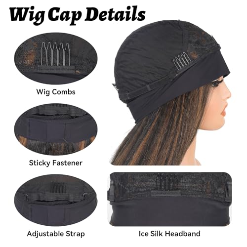 Kinky Straight Headband Wig for Black Women | 16 Inch Glueless Synthetic Hair