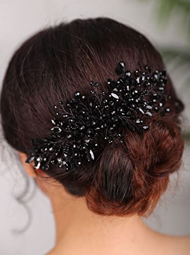 Black Rhinestone Bridal Hair Comb | Wedding & Party Hair Accessories