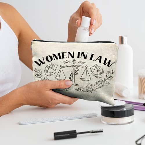 Women in Law Makeup Bag - Lawyer Gifts for Women, Law School Graduation Gift, Cosmetic Pouch
