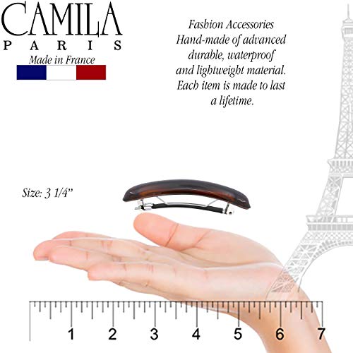Camila Paris 3-Inch Tortoise Shell French Hair Barrette, Strong Grip Clip