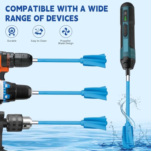 Suzzam Silicone Resin Mixer Paddles - 4Pcs Epoxy Mixer for Drill