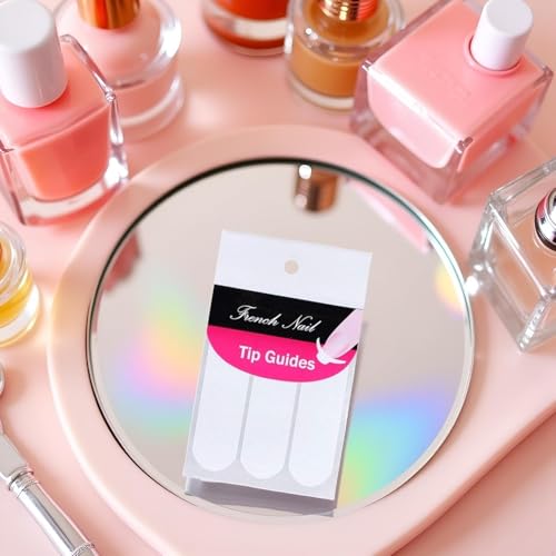 240 Pcs White French Manicure Nail Art Stickers - Moon Shape Strips