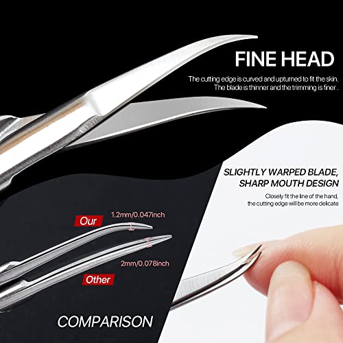 Qunzhao Curved Cuticle Scissors 01 - Stainless Steel Nail Grooming Tool