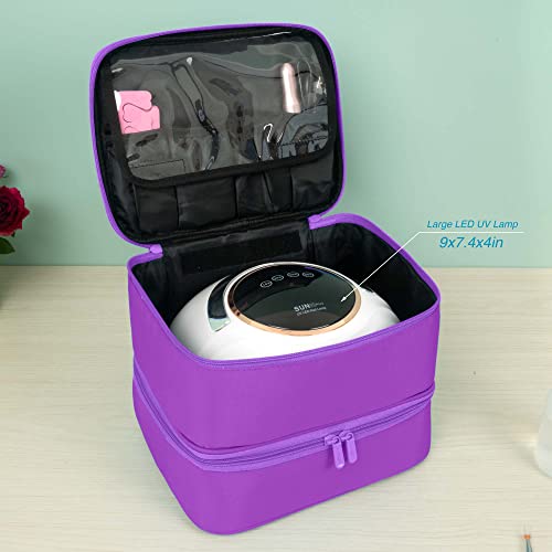 ButterFox Nail Polish Organizer Case - Holds 60 Bottles, Purple