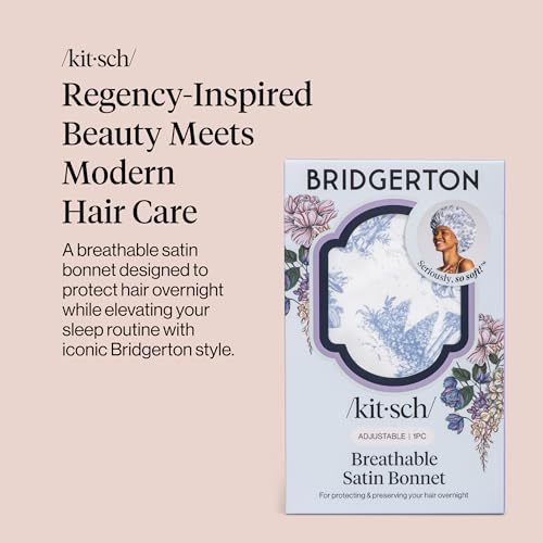 Kitsch x Bridgerton Satin Bonnet for Sleeping - Garden Toile | Hair Care