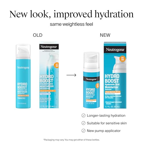 Neutrogena Hydro Boost Face Moisturizer with Hyaluronic Acid & SPF 50, 1.7 oz