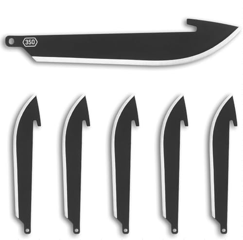 Outdoor Edge 3.5" Black Drop-Point Replacement Blades - 6-Pack