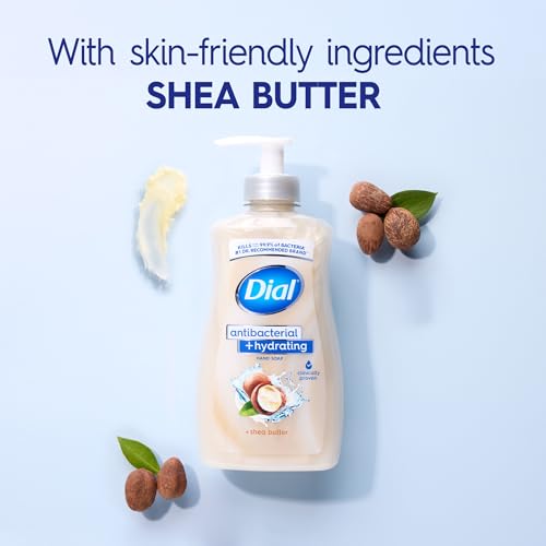 Dial Antibacterial Plus Hydrating Shea Butter Liquid Hand Soap, 11oz (Pack of 4)